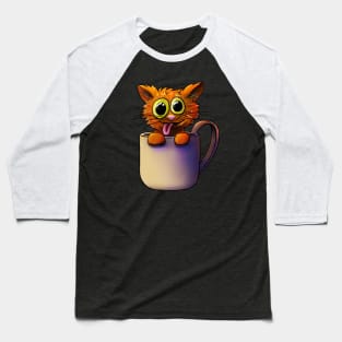 Cats N Coffee Orange Baseball T-Shirt